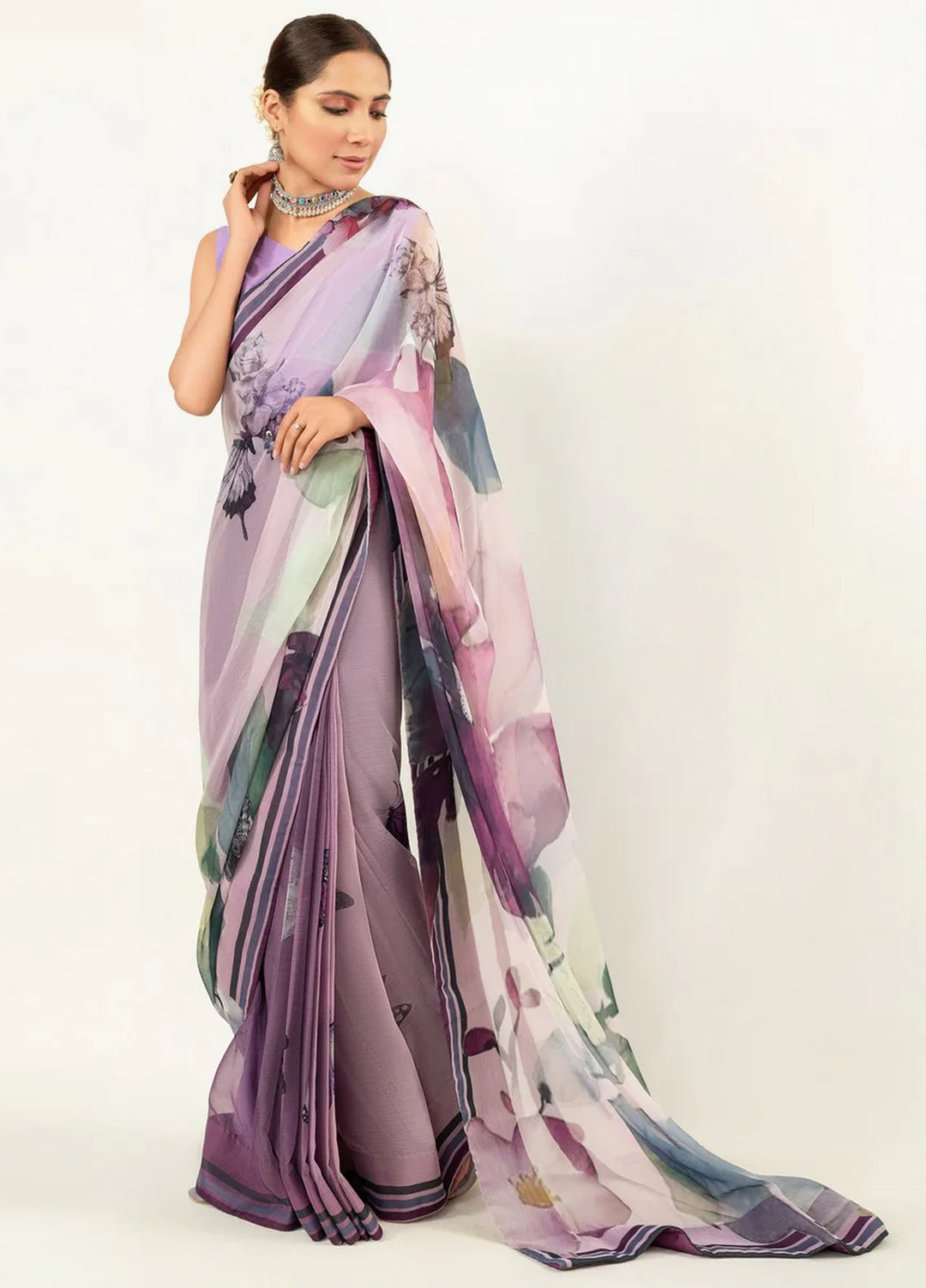 Imran Aftab RTW Printed Chiffon 3 Piece Suit IASC 04 - Festive Collection