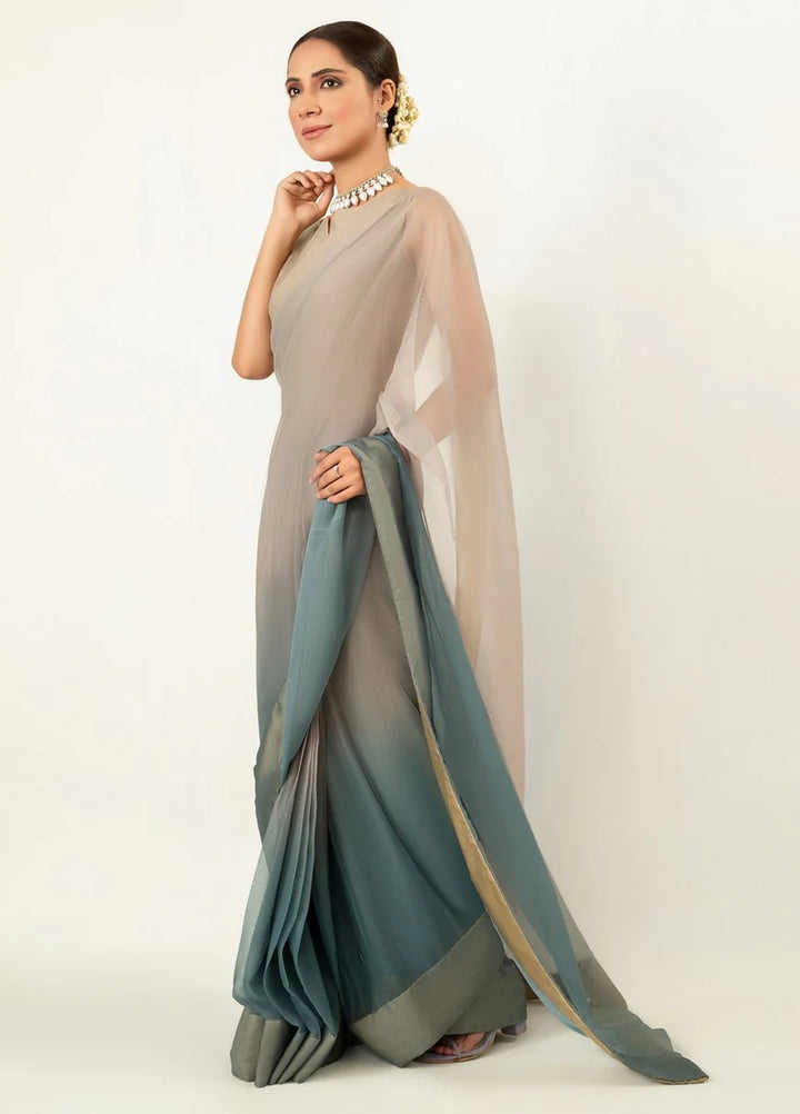 Imran Aftab RTW Printed Chiffon Saree Suit IASC 02 - Festive Collection