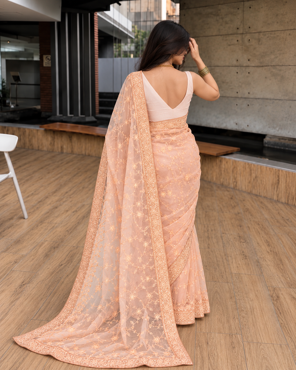 Luxe by Imran Aftab Unstitched Embroidered Organza Saree Suit IASC 31 - Festive Collection