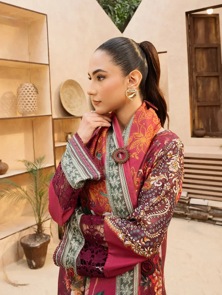 Dastaan by Menaal Unstitched Printed Lawn 3 Piece Suit ML26ULS DP-01B - Festive Collection