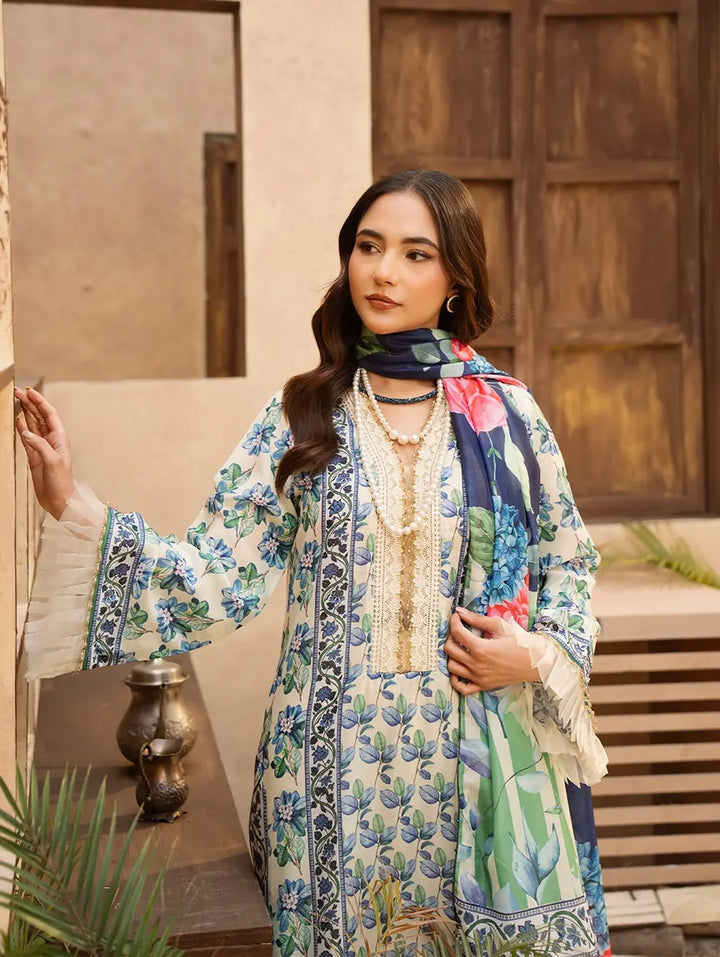 Dastaan by Menaal Unstitched Printed Lawn 3 Piece Suit ML26ULS DP-03B - Festive Collection