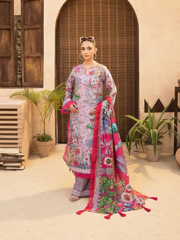 Dastaan by Menaal Unstitched Printed Lawn 3 Piece Suit ML26ULS DP-02B - Festive Collection