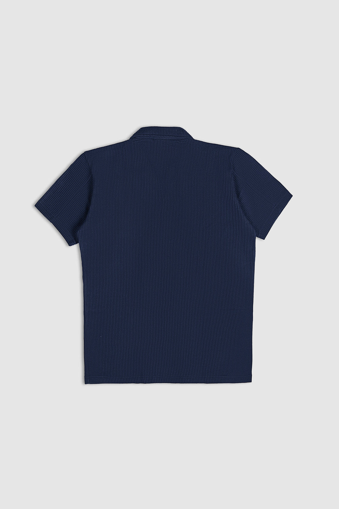 Muraqsh Ready To Wear Solids Cotton Men Navy Blue Drop Needle Revere Button Down ABD-NBDNRBD-FS - Summer Collection