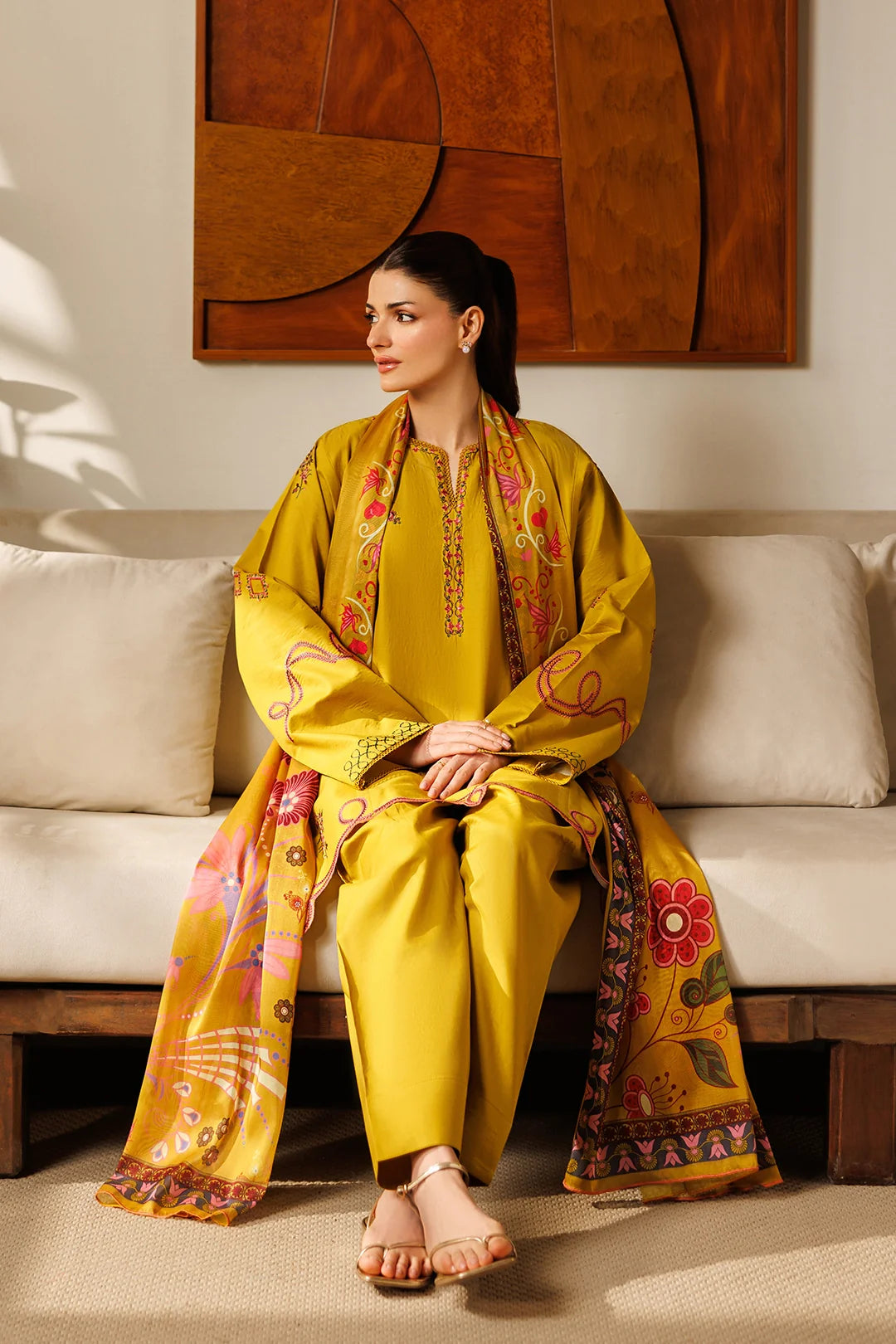 Mistfall Ramadan Edit by Panache Women RTW Embroidered Cotton 3 Piece Rosette - Casual Collection