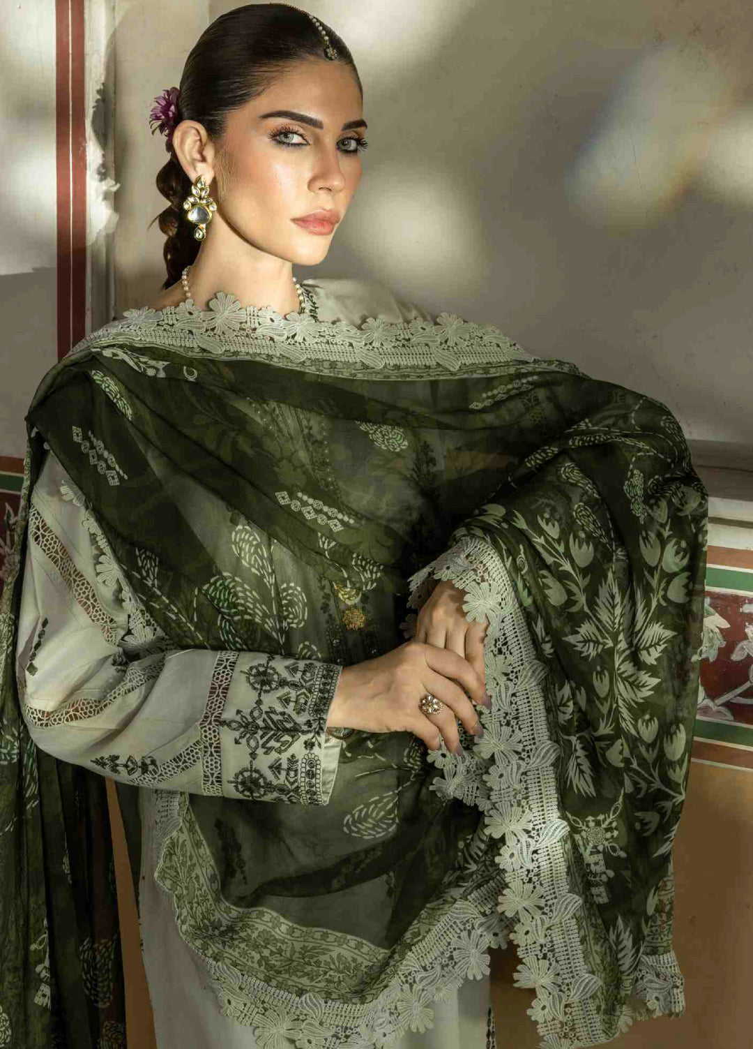 Manzil by Rashid Textiles Unstitched Embroidered Lawn 3 Piece Suit RT26UML D-572 - Casual Collection