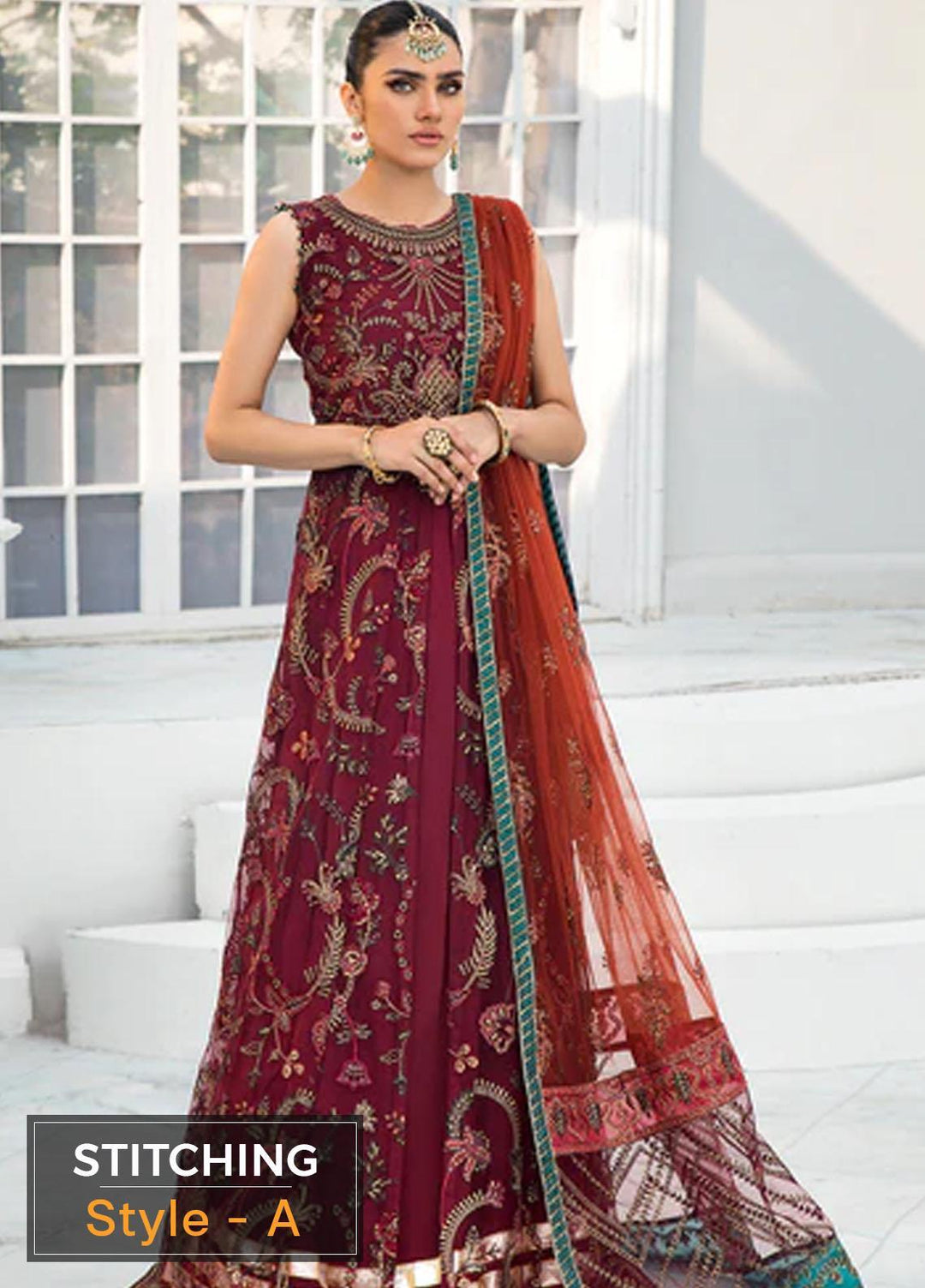 Zarif Embroidered Net Suits Unstitched 3 Piece ZF22DL ZDL-01 Rouche - Luxury Collection