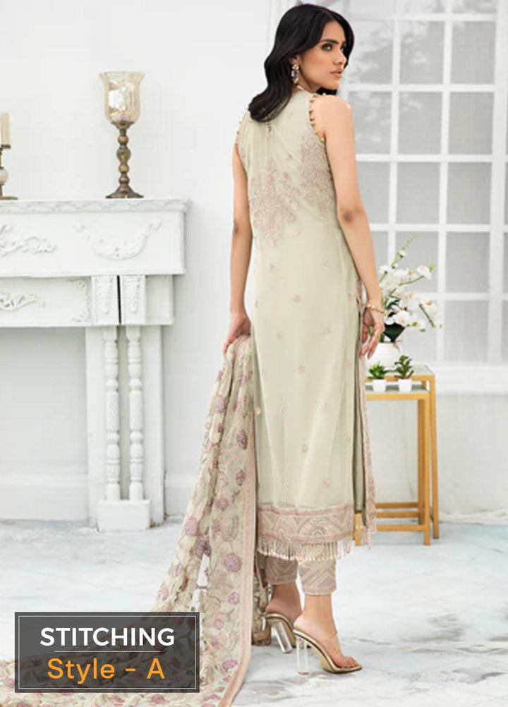 Zarif Embroidered Net Suits Unstitched 3 Piece ZF22DL ZDL-02 Flora - Luxury Collection