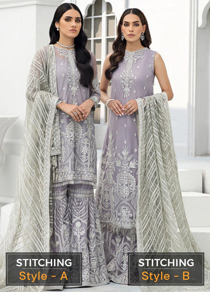Zarif Embroidered Net Suits Unstitched 3 Piece ZF22DL ZDL-06 Meryl - Luxury Collection
