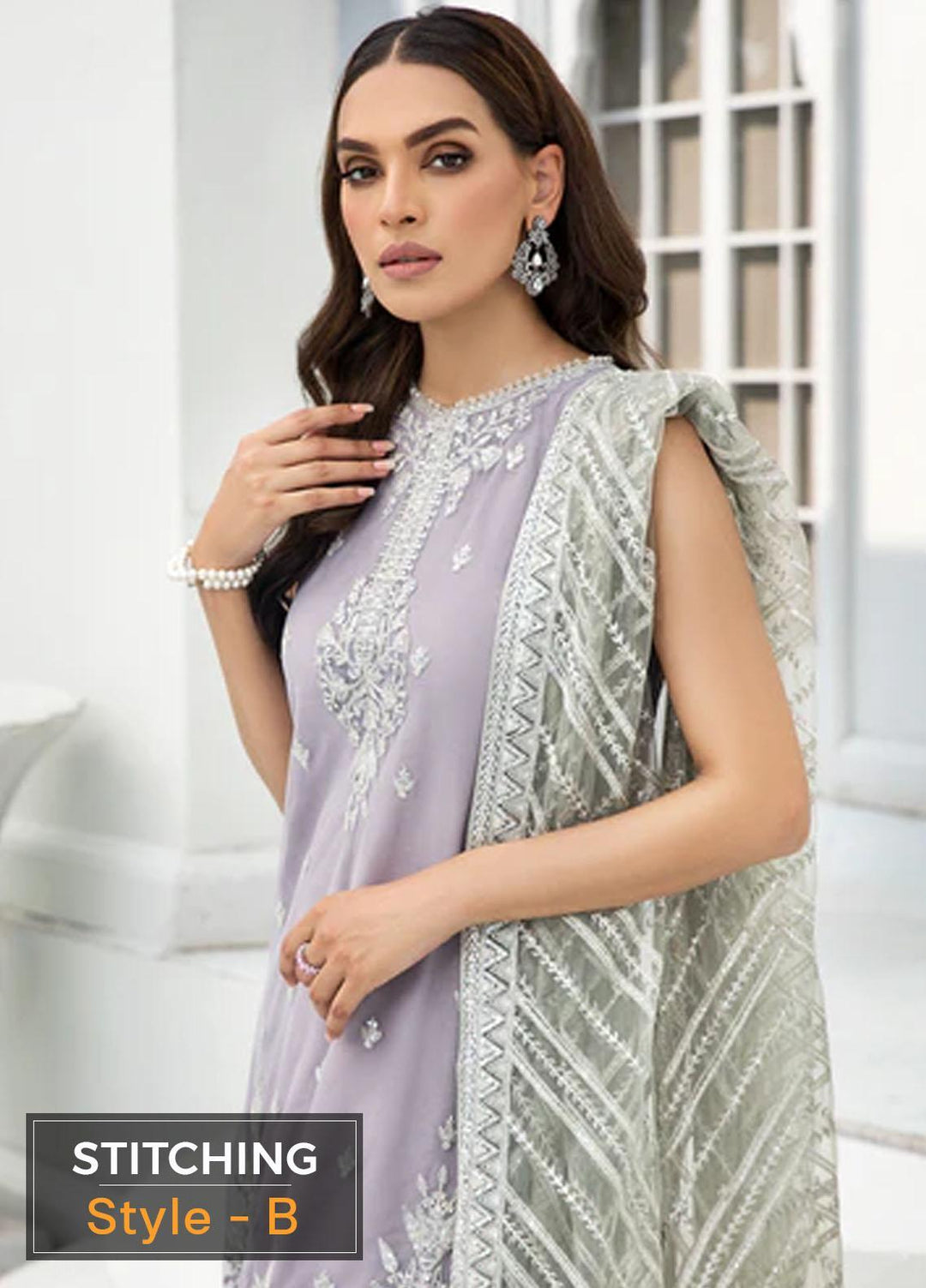 Zarif Embroidered Net Suits Unstitched 3 Piece ZF22DL ZDL-06 Meryl - Luxury Collection