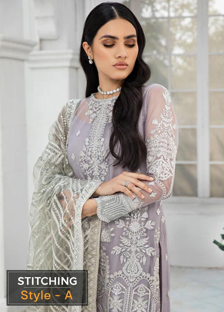 Zarif Embroidered Net Suits Unstitched 3 Piece ZF22DL ZDL-06 Meryl - Luxury Collection