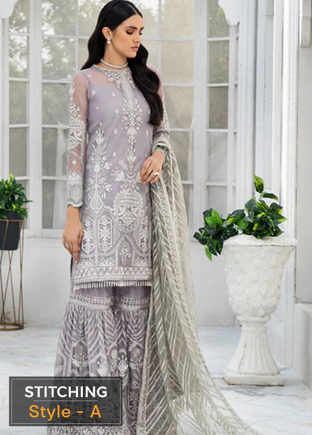 Zarif Embroidered Net Suits Unstitched 3 Piece ZF22DL ZDL-06 Meryl - Luxury Collection