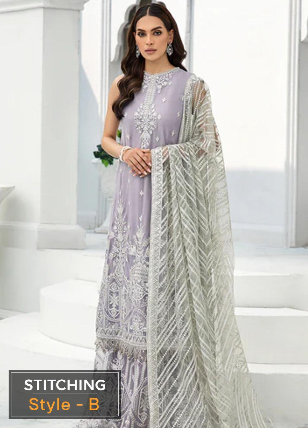 Zarif Embroidered Net Suits Unstitched 3 Piece ZF22DL ZDL-06 Meryl - Luxury Collection