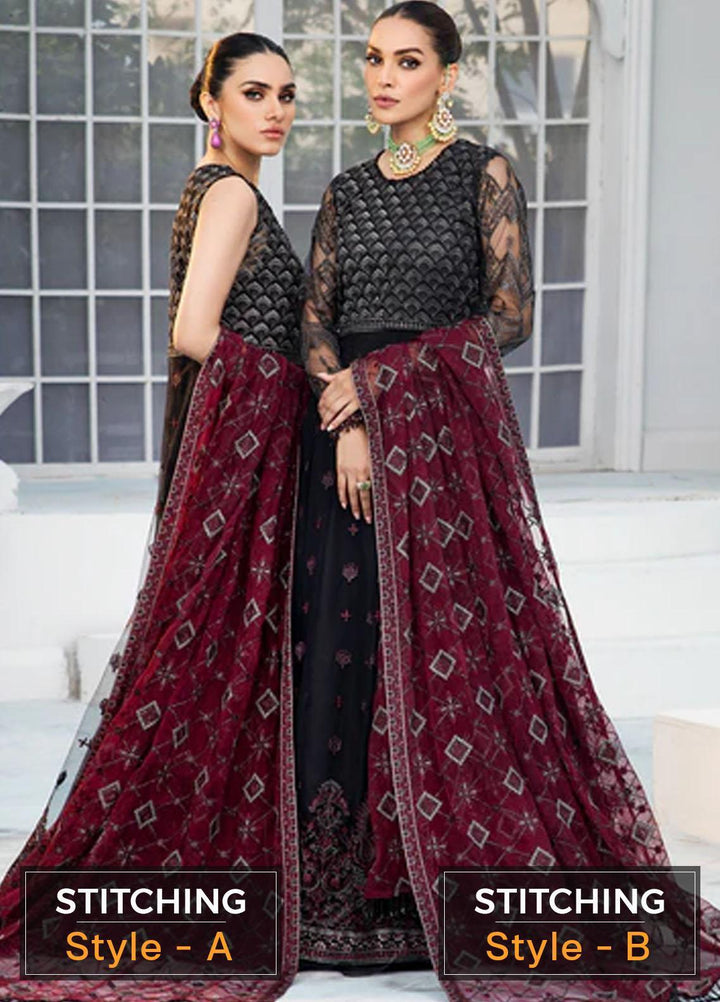 Zarif Embroidered Net Suits Unstitched 3 Piece ZF22DL ZDL-07 Salena - Luxury Collection