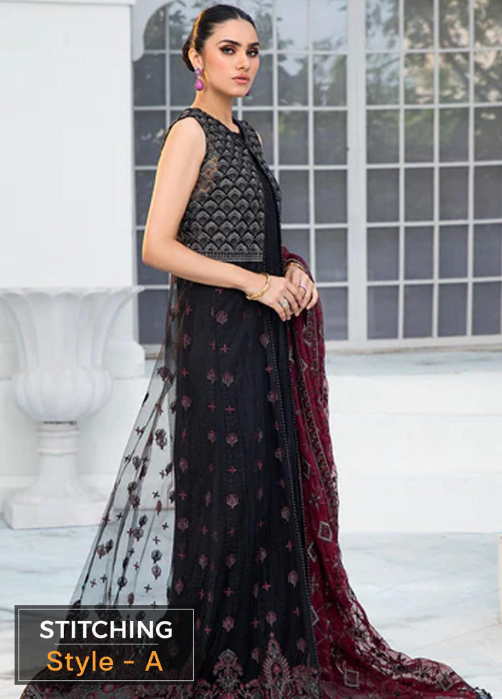 Zarif Embroidered Net Suits Unstitched 3 Piece ZF22DL ZDL-07 Salena - Luxury Collection