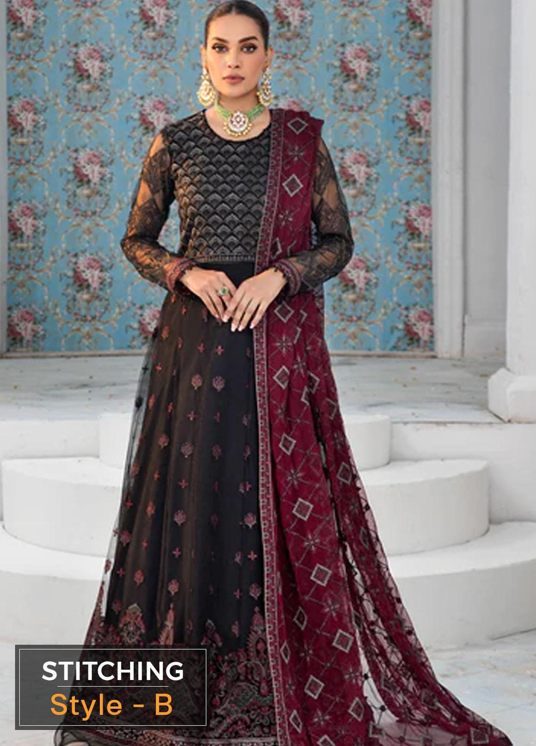 Zarif Embroidered Net Suits Unstitched 3 Piece ZF22DL ZDL-07 Salena - Luxury Collection