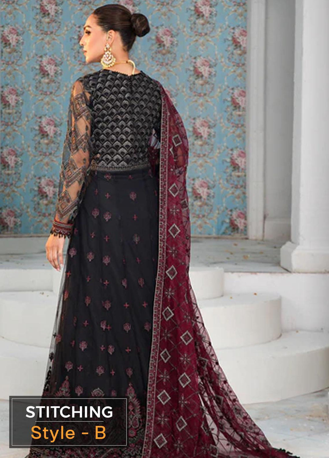Zarif Embroidered Net Suits Unstitched 3 Piece ZF22DL ZDL-07 Salena - Luxury Collection