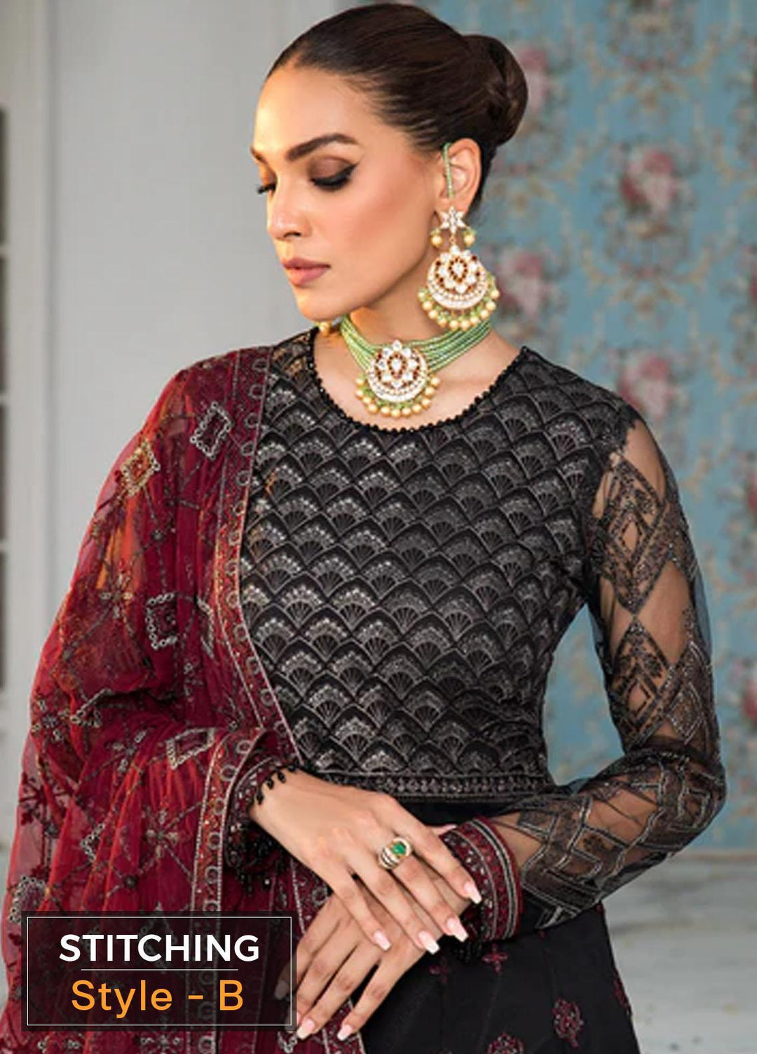 Zarif Embroidered Net Suits Unstitched 3 Piece ZF22DL ZDL-07 Salena - Luxury Collection