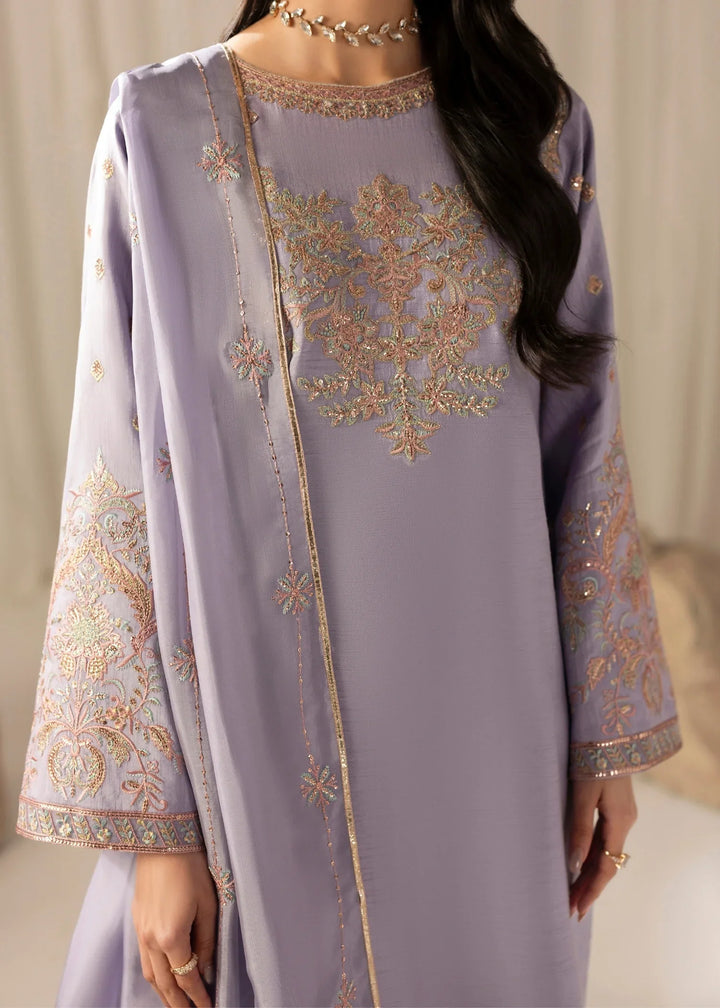 Silk Atelier by Jamni RTW Embroidered Korean Silk 3 Piece Suit LAVENDER MIST Festive Collection