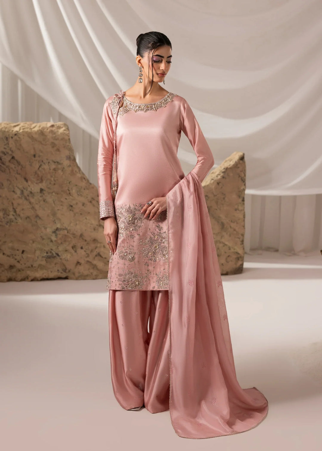 Celeste by Jamni RTW Embroidered Sheesh Silk 3 Piece Suit SAKURA Festive Collection
