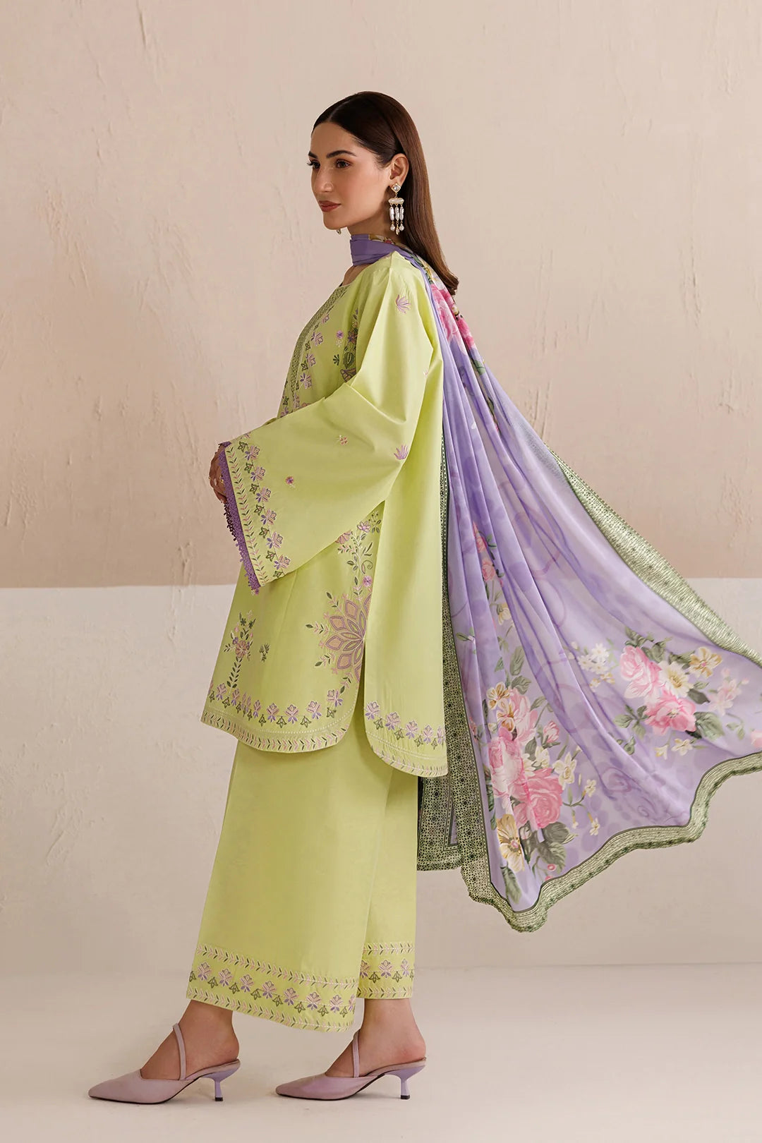 Mistfall by Panache Apparel RTW Embroidered Cotton 3 Piece Suit selene Eid Collection
