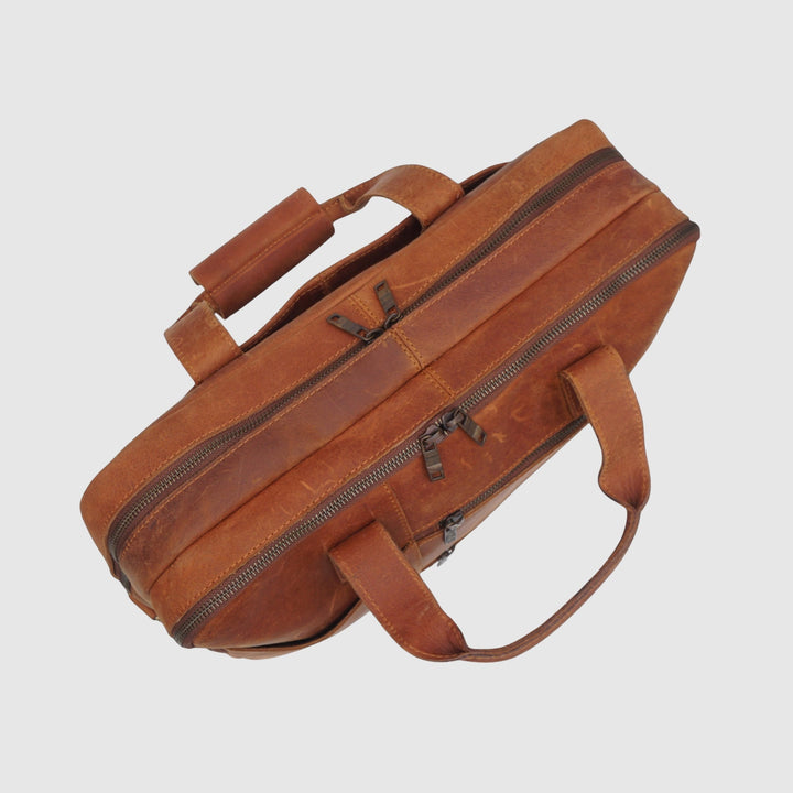 Lafanzo Unisex Leather Legacy Laptop Bag Rust Brown - Accessories Collection