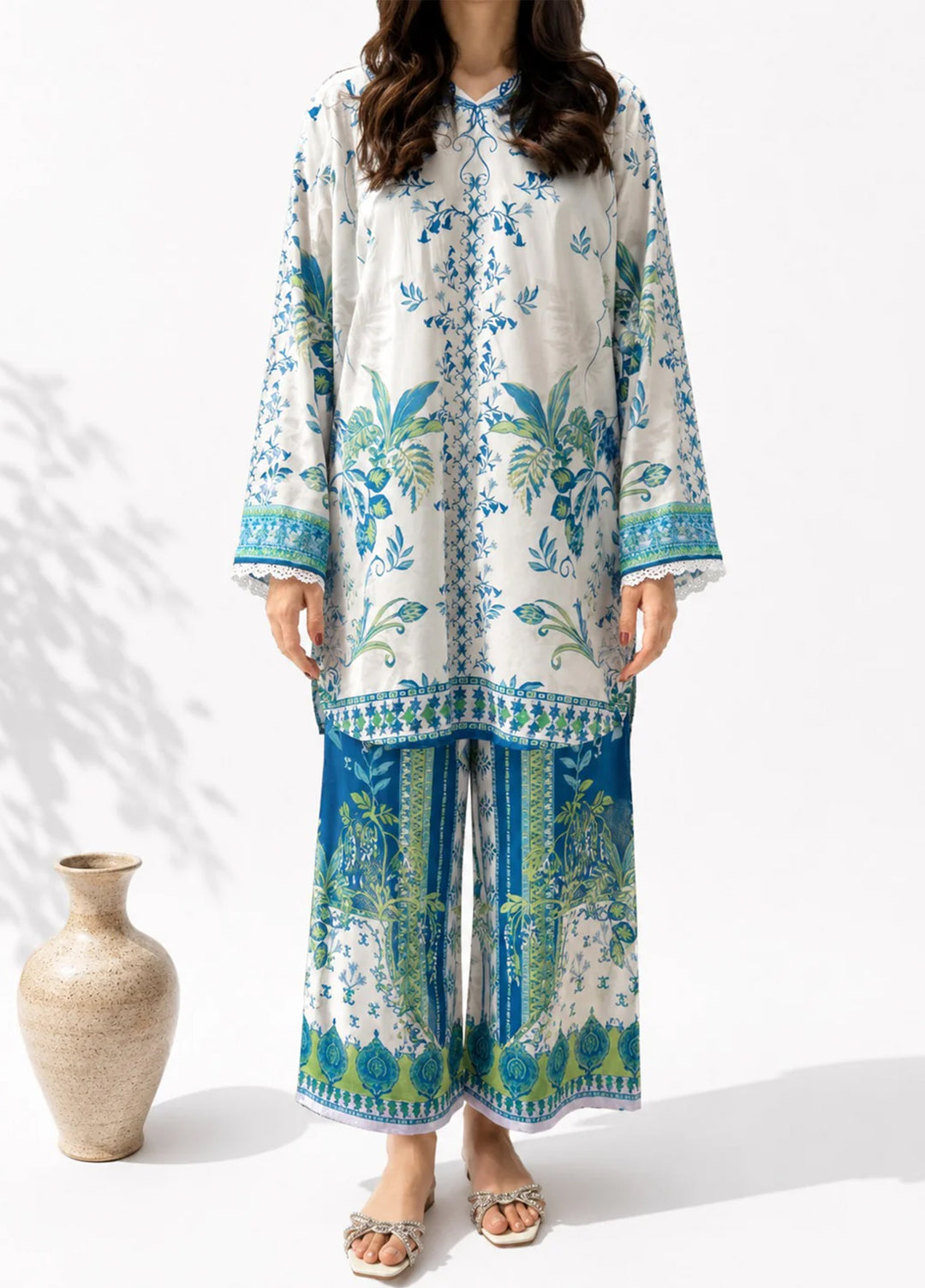 Saba Sumaiya Women RTW Printed Crepe Lawn 2 Piece Suit SS-78657 Blue Eden - Casual Collection