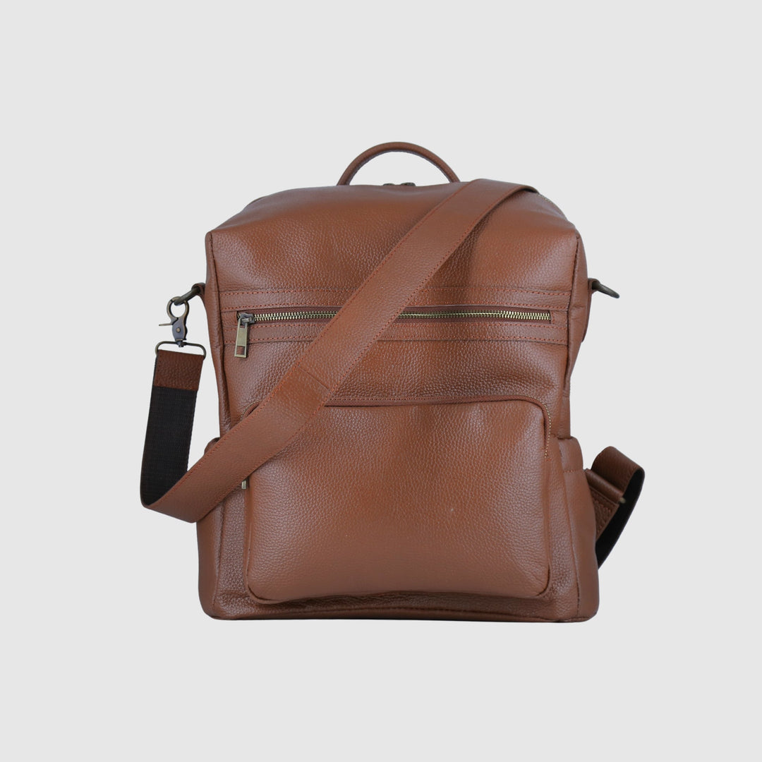 Lafanzo Unisex Leather Lunara Ladies Backpack Tan - Accessories Collection