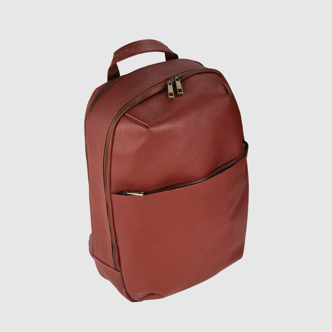 Lafanzo Unisex Leather Elite City Backpack Brick Red - Accessories Collection