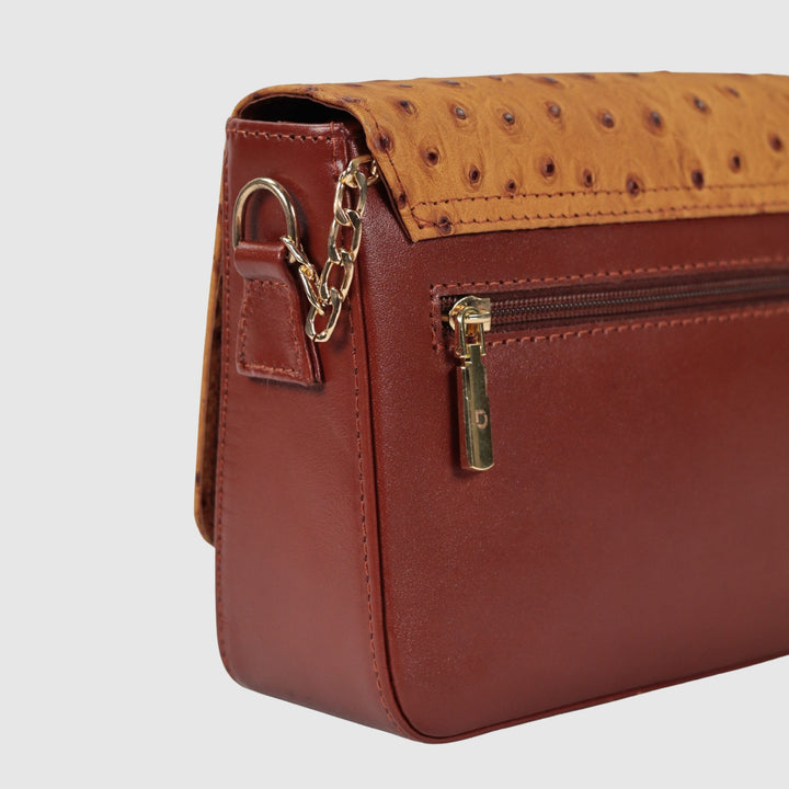 Lafanzo Unisex Leather Ostrina Clutch Bag Tawny Brown - Accessories Collection