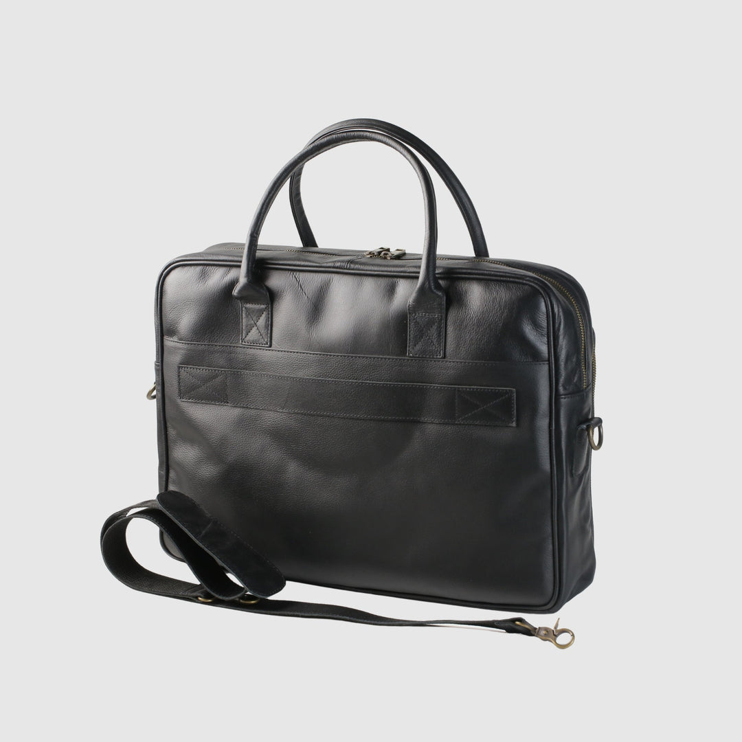Lafanzo Unisex Leather Executive Laptop Bag Black - Accessories Collection