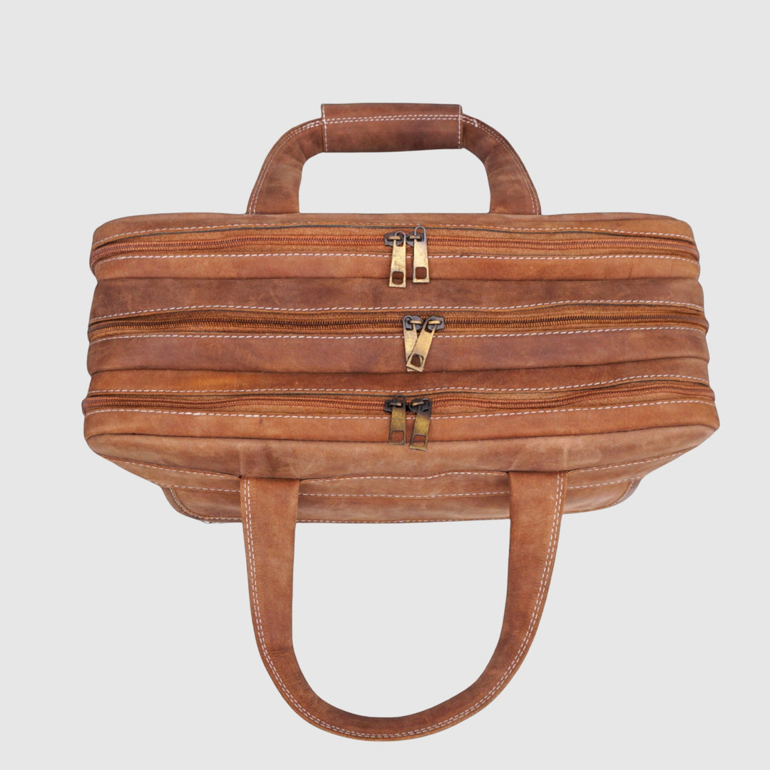 Lafanzo Unisex Imperium Leather Laptop Bag Light Rustic Brown - Accessories Collection