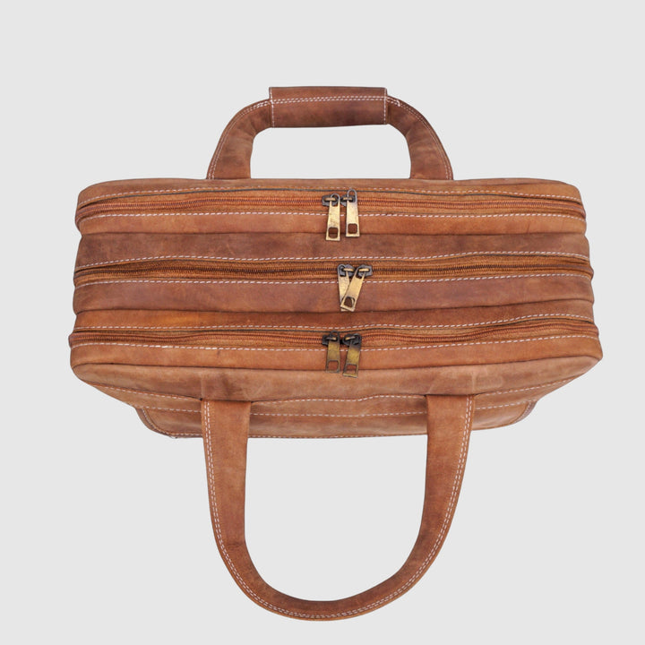 Lafanzo Unisex Imperium Leather Laptop Bag Light Rustic Brown - Accessories Collection