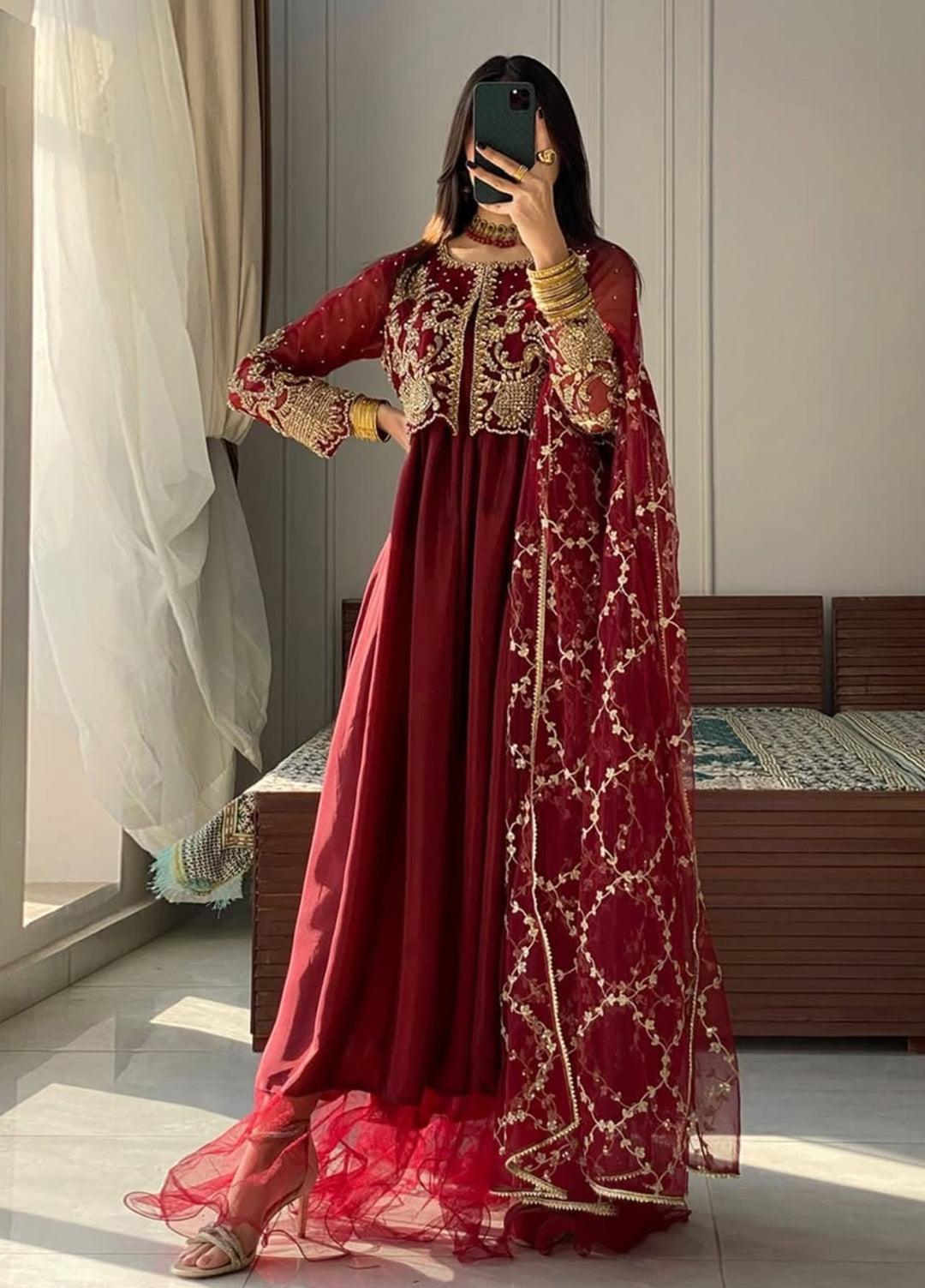 Amber Imran Pret Embroidered 3 Piece Suit Ruby royal