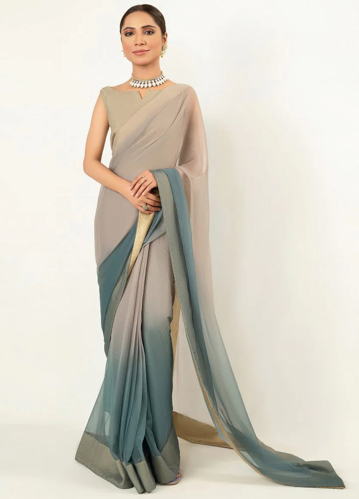 Imran Aftab RTW Printed Chiffon Saree Suit IASC 02 - Festive Collection