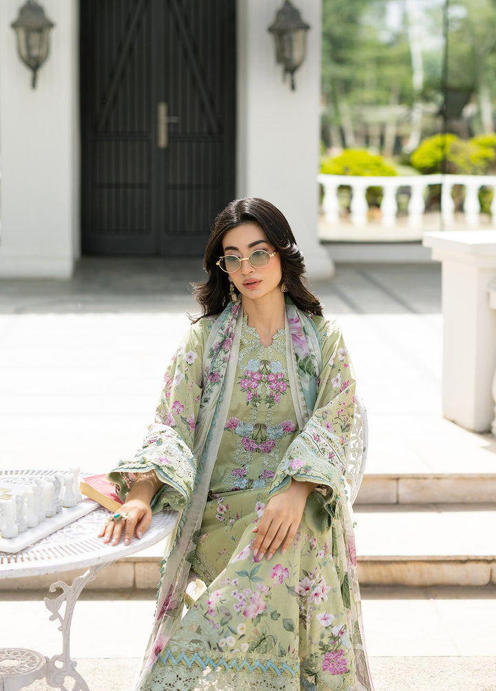 Signature by Elaf Unstitched Embroidered Lawn 3 Piece Suit EL26USLE Jade ESG-6A - Eid Collection