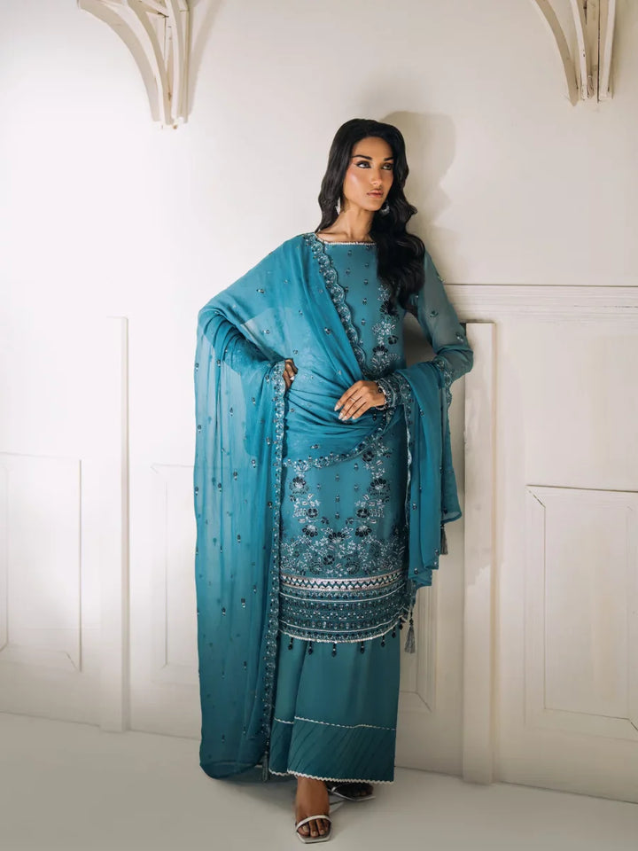 Salitex Unstitched Embroidered Chiffon 3 Piece Suit SUNS8CH514 Festive Collection