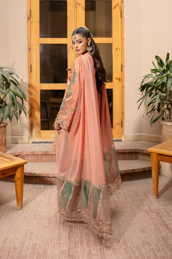 Zebtan Women Unstitched Embroidered Raw Silk 3 Piece Suit MZ-06 Festive Collection