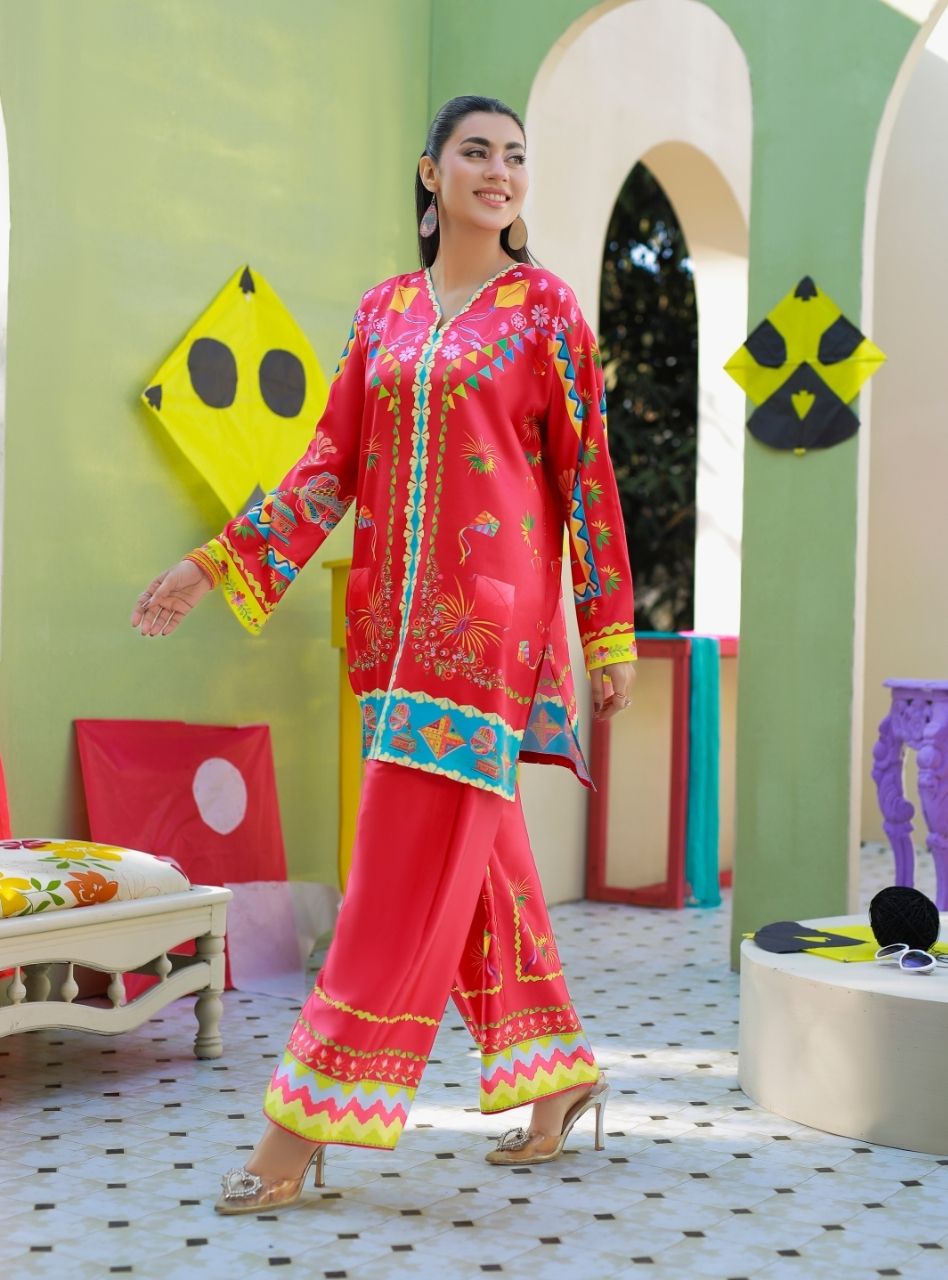 Printnation by Anayra Amal RTW Printed Ploy Raw Silk 3 Piece Basant Breeze - Casual Collection