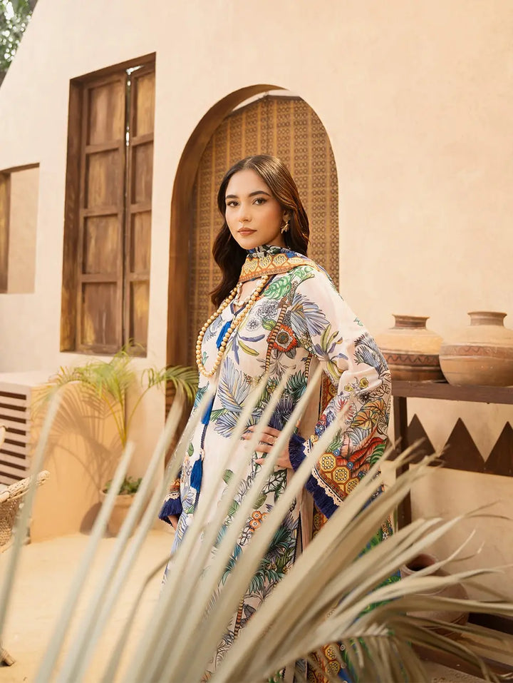 Dastaan by Menaal Unstitched Printed Lawn 3 Piece Suit ML26ULS DP-02A - Festive Collection