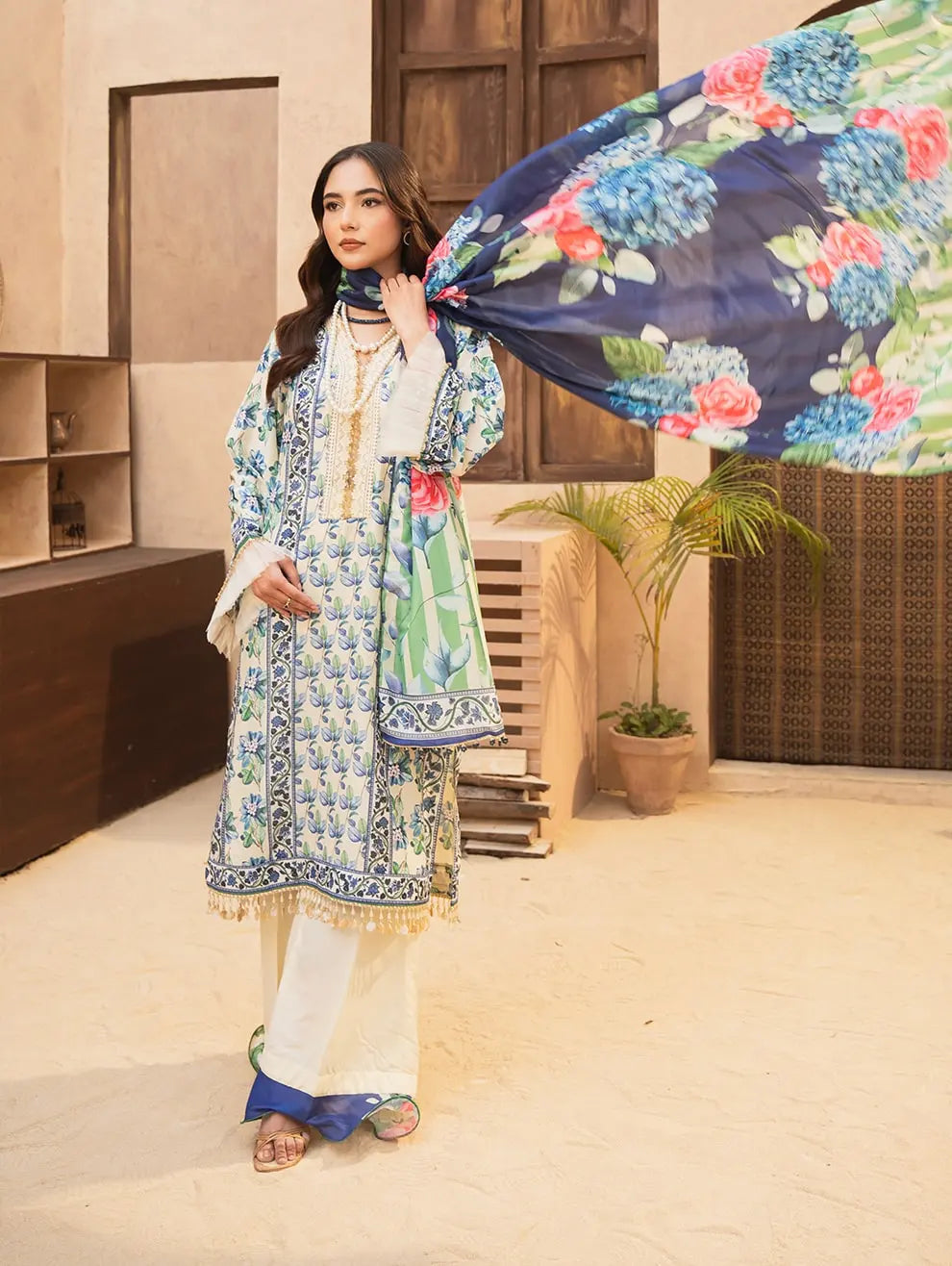 Dastaan by Menaal Unstitched Printed Lawn 3 Piece Suit ML26ULS DP-03B - Festive Collection