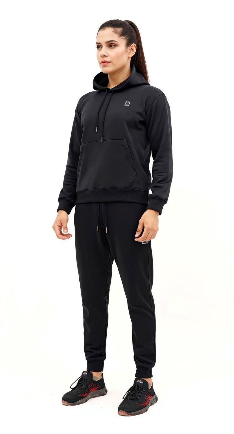 IQ Exclusive Women Winter Track Suit W-Black Hoodie Tracksuit