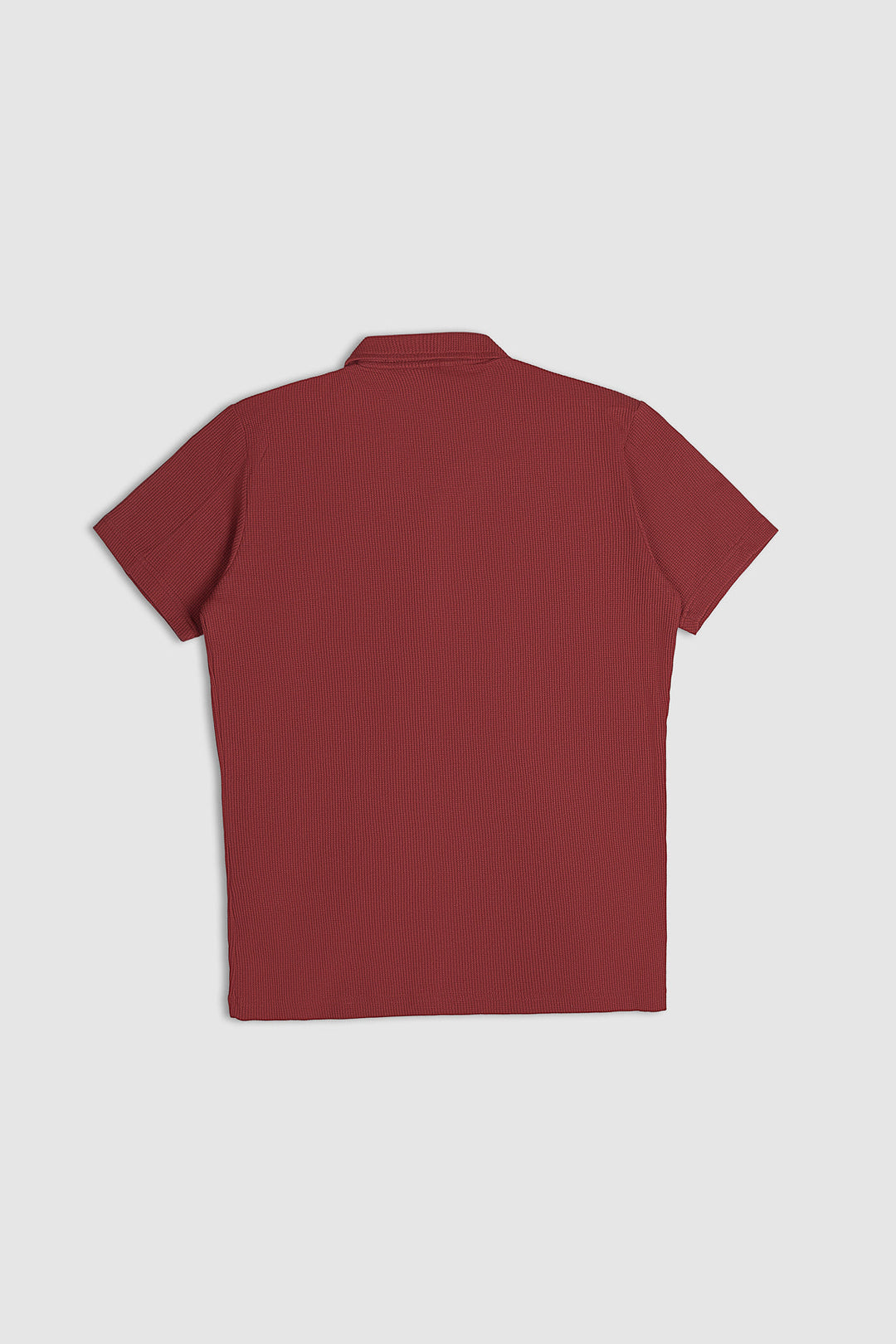 Muraqsh Ready To Wear Solids Waffle Men Rust Waffle Textured Revere Button Down ABD-RWTRBD-FS - Summer Collection