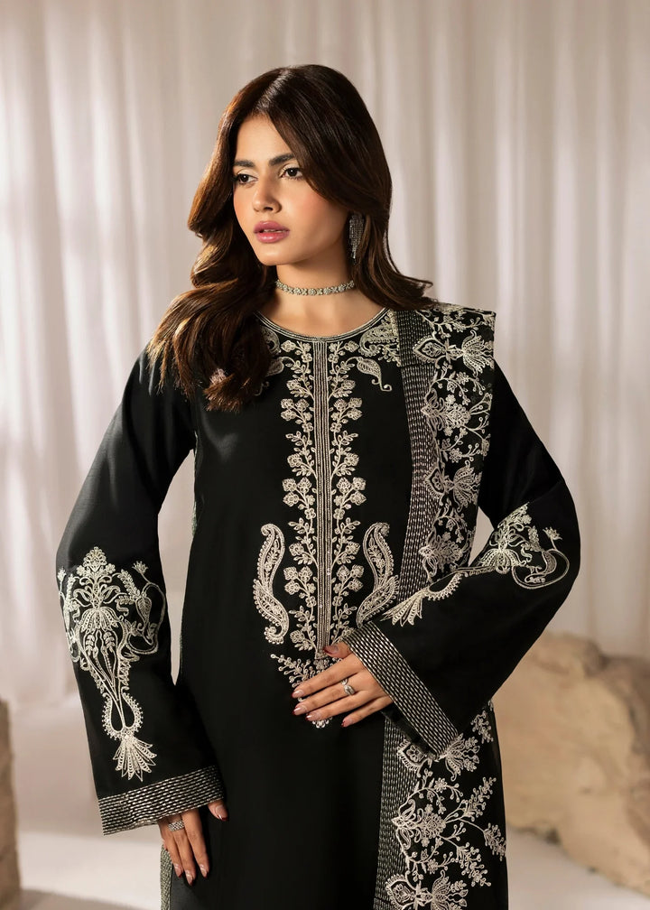 Silk Atelier by Jamni RTW Embroidered Korean Silk 3 Piece Suit MIDNIGHT BOW Festive Collection