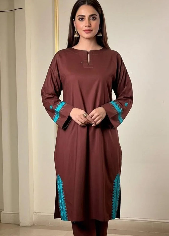 Salitex Women Embroidered Cambric 2 Piece Suit SPW6BSE150-A - Winter Collection