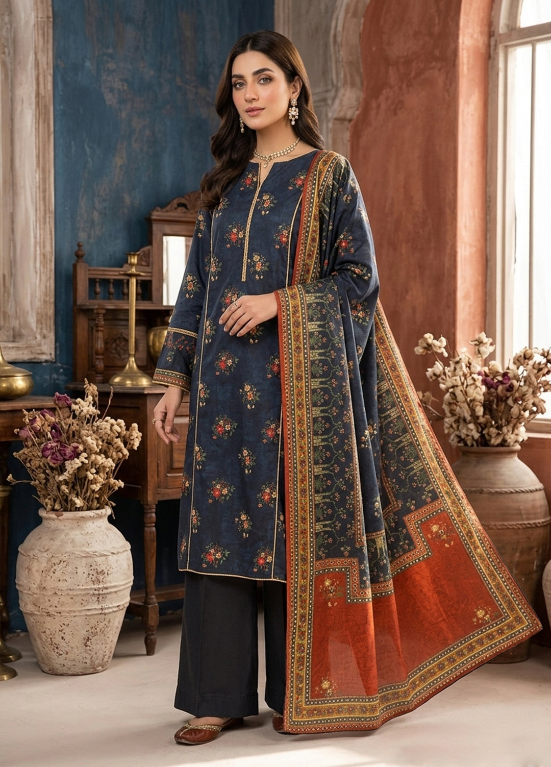 Bin Saeed Unstitched Printed Lawn 3 Piece Suit BS26UL BS26UL-D2 - Summer Collection