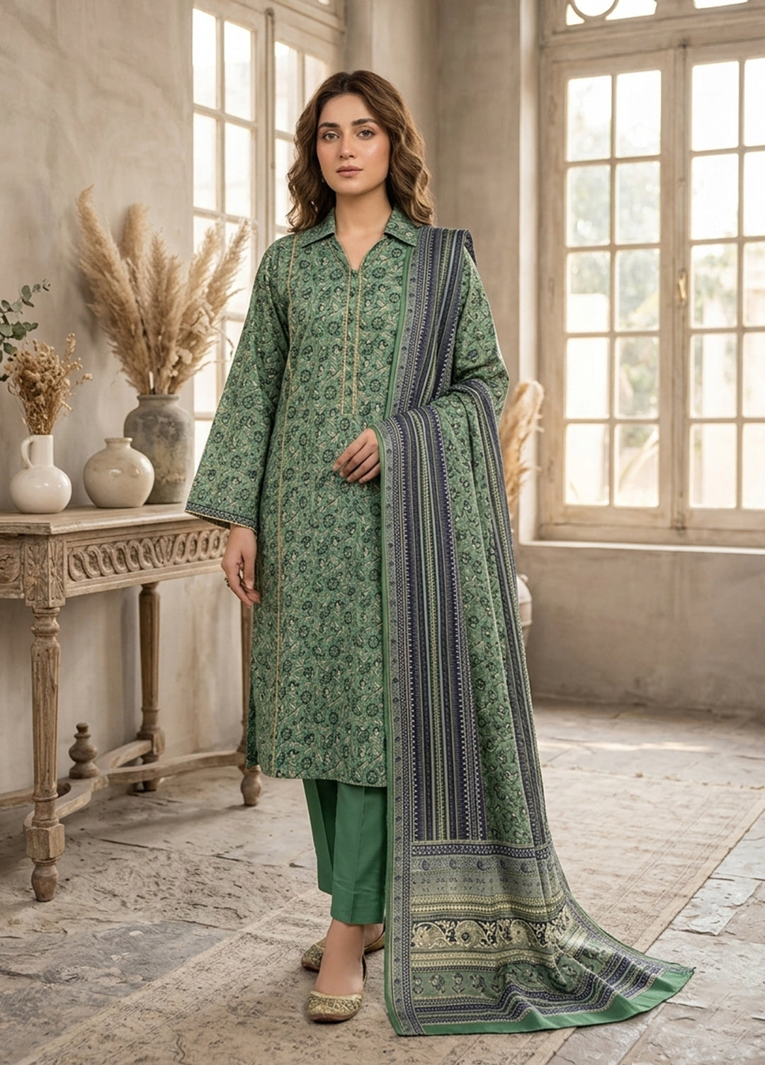Bin Saeed Unstitched Printed Lawn 3 Piece Suit BS26UL BS26UL-D5 - Summer Collection
