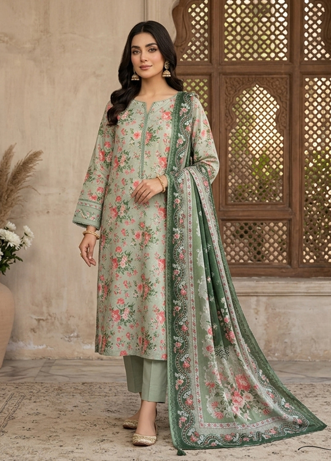 Bin Saeed Unstitched Printed Lawn 3 Piece Suit BS26UL BS26UL-D6 - Summer Collection