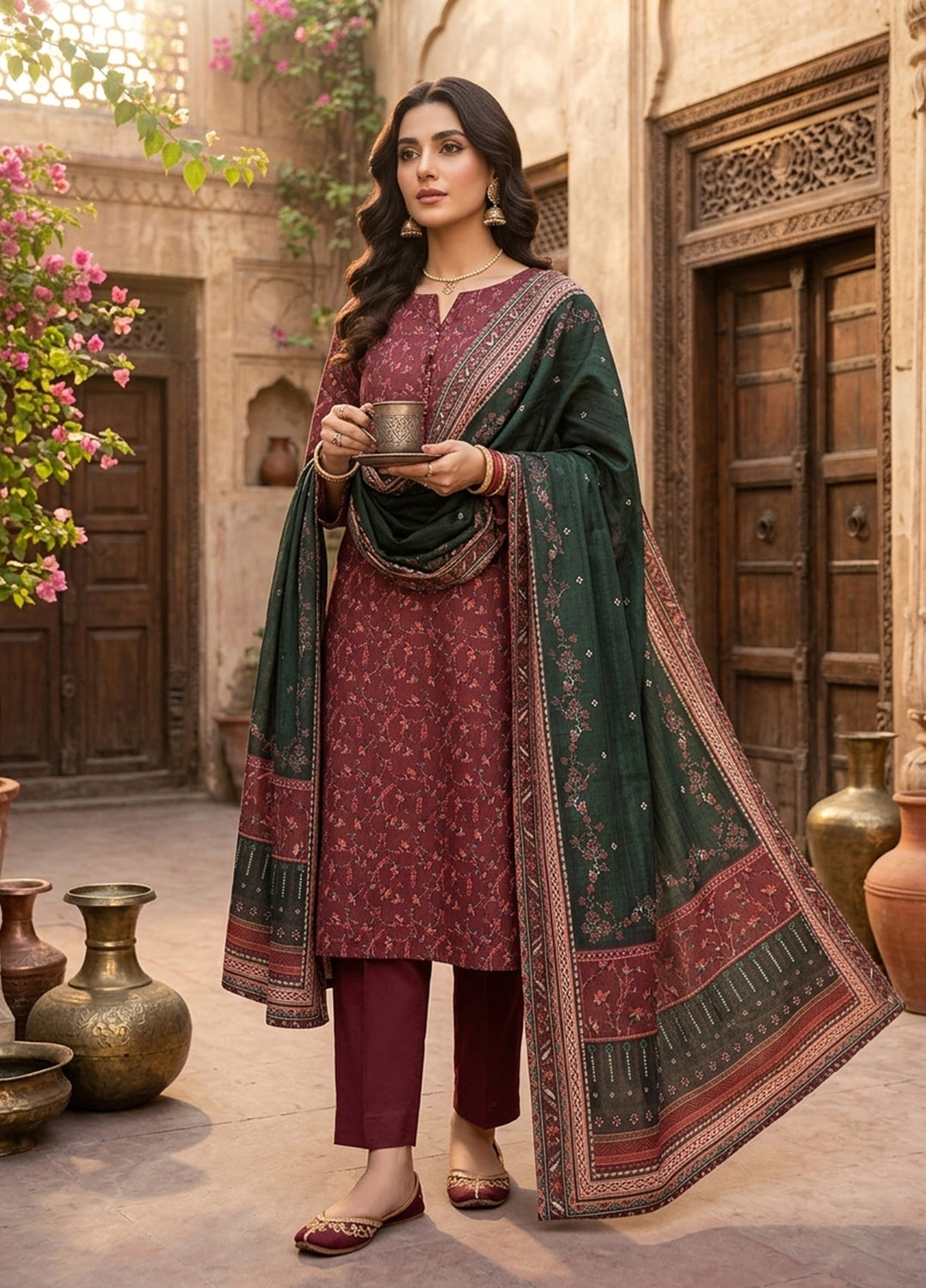 Bin Saeed Unstitched Printed Lawn 3 Piece Suit BS26UL BS26UL-D7 - Summer Collection