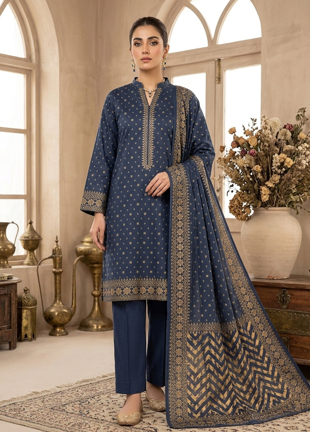 Bin Saeed Unstitched Printed Lawn 3 Piece Suit BS26UL BS26UL-D10 - Summer Collection