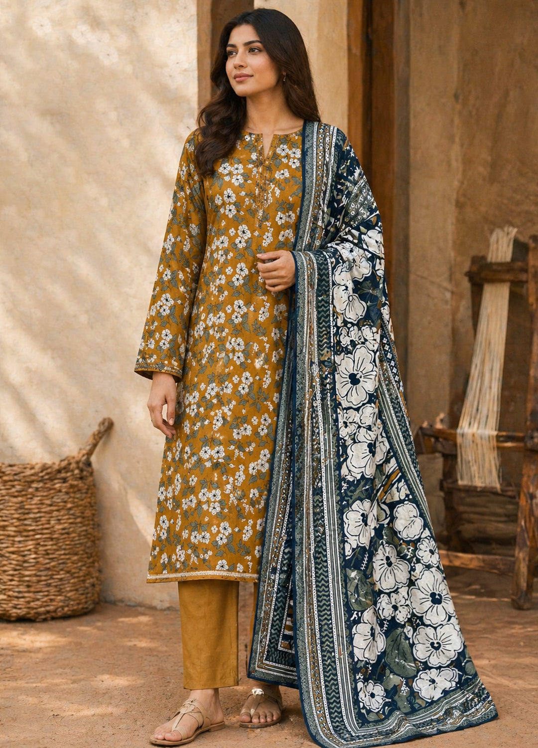 Bin Saeed Unstitched Printed Lawn 3 Piece Suit BS26ULVII D-443 - Summer Collection